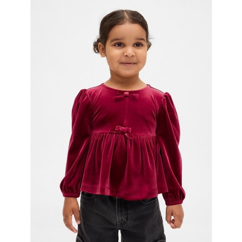 Baby & Toddler Velour Bow Top