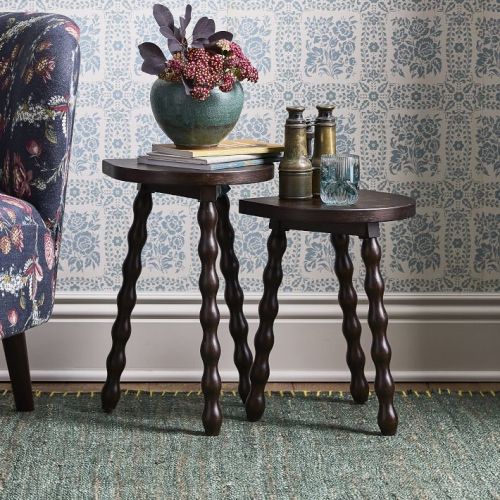 Half Round Nesting Tables, Set of 2