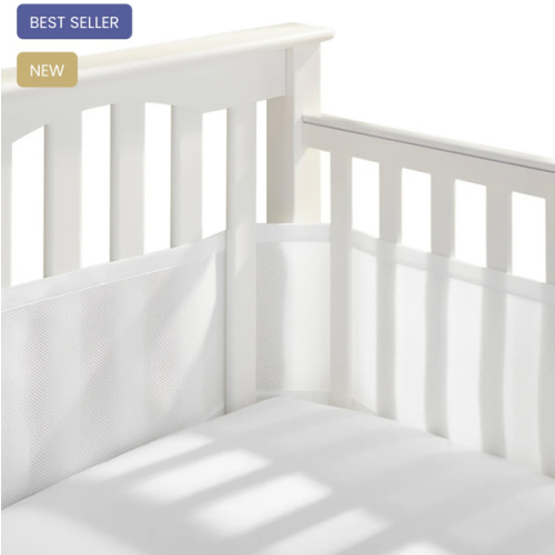 HALO Breathable Mesh Crib Liner for Full Sized Crib in White