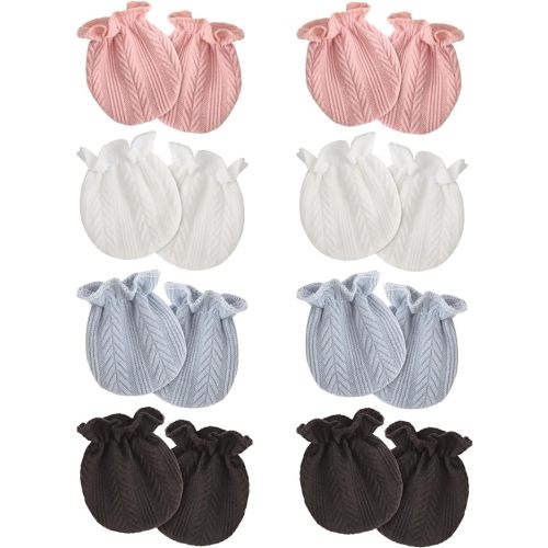 Newborn Baby Mittens No Scratch Cotton Elastic Wrist Gloves Infant Toddler Mittens for Baby Boy Girl 0-6 Months