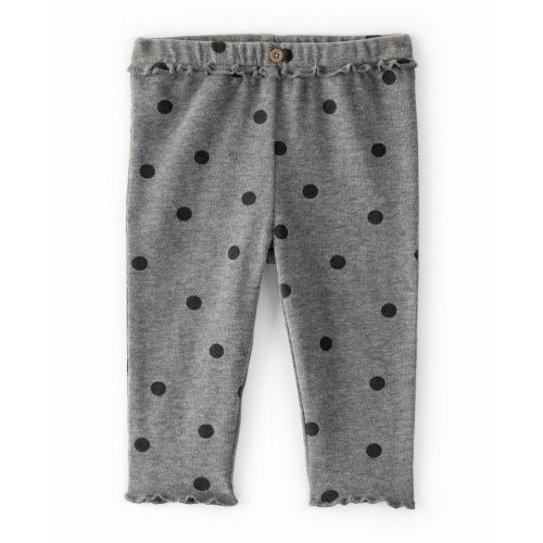 Baby Girl Flutter-Waist Polka Dot Pants - Grey | Carter's