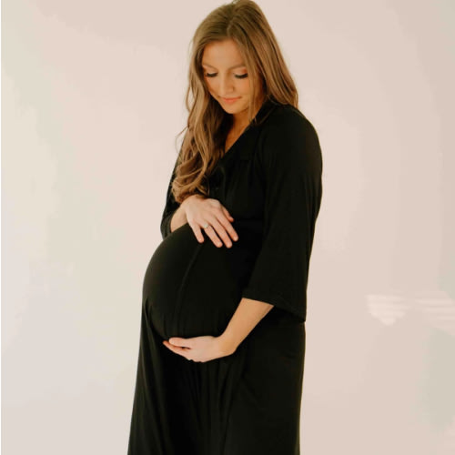 Lila Labor & Postpartum Gown in Black