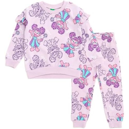 Sesame Street French Terry Sweatshirt and Pants Outfit Set Infant to Toddler Sizes (12 Months - 5T)