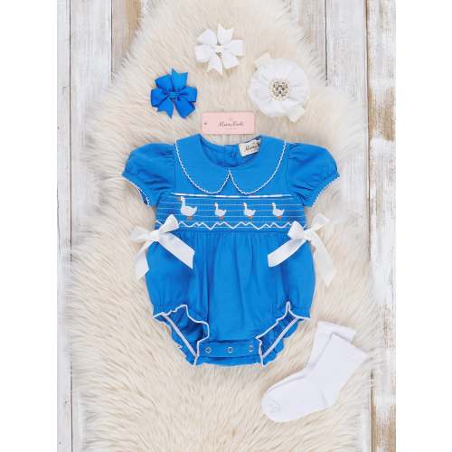 Darling Duckies Smocked Cotton Bubble