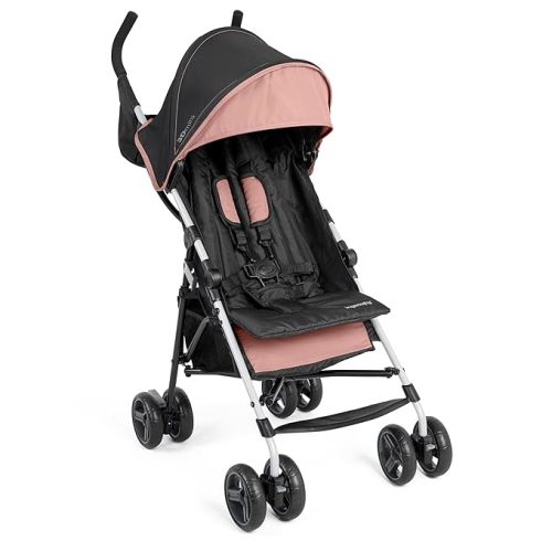 Ingenuity 3D Mini Convenience Stroller – Lightweight Stroller, Compact Fold, Multi-Position Recline, Canopy with Pop Out Sun Visor and More – Umbrella Stroller for Travel, Dusty Rose Pink