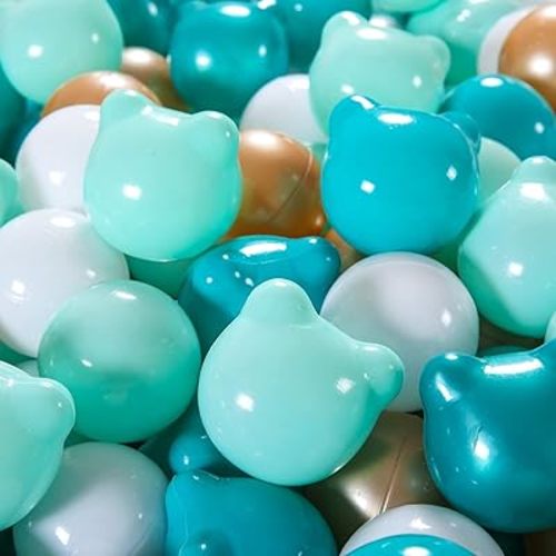 GOGOSO Bear Ball Pit Balls Shapes BPA Free Plastic Play Balls Crush Proof Kids Toddlers Baby Pastel Pelotas Toy Shaped Giant Friendship Bracelet