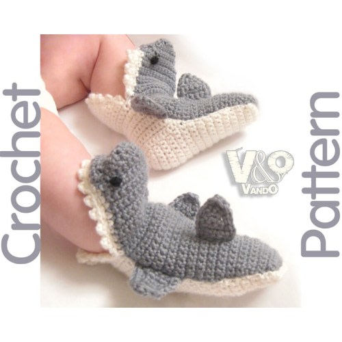 Crochet Pattern Shark Slippers, Baby Shark Socks 0-3 Months, Shoes Slipper PDF Pattern, With Written Instruction, Slipper Socks Crochet PDF
