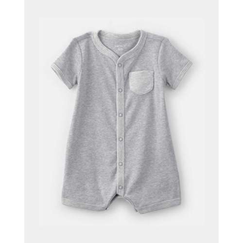Baby Boy Short-Sleeve Romper - Grey | Carter's