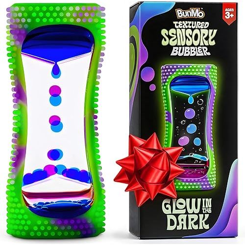 BUNMO Stocking Stuffers for Kids - Liquid Motion Bubbler Sensory Toys - Liquid Timer - Kids Stocking Stuffers - Colorful Bubble Fidget Timer for Desk & Travel - Glow in The Dark