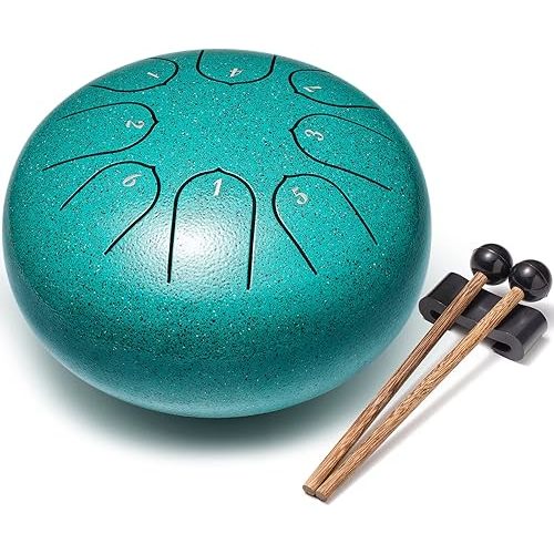 Steel Tongue Drum 6 Inch 8 Notes Musical Instrument, Rain Drum Style Gift