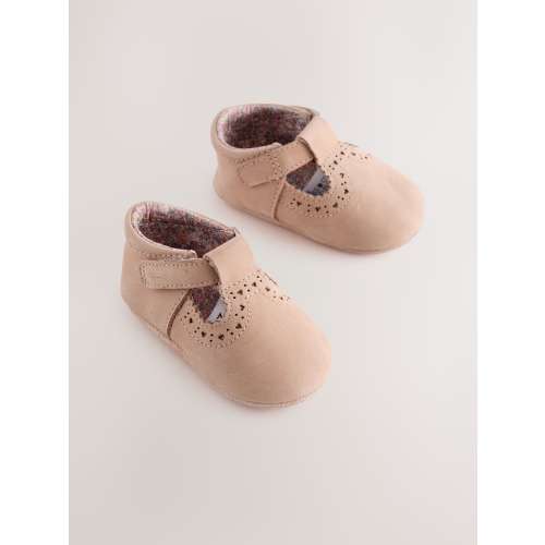 Tan Leather Baby T-Bar Shoes (0-24mths)