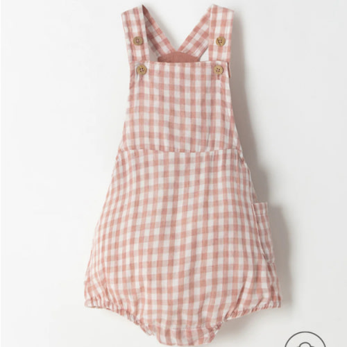 Enterizo regular fit cuadros (0-3 meses)