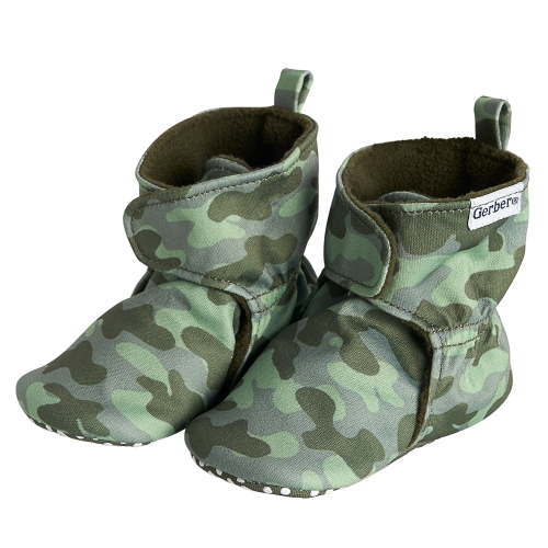 Gerber Gender Neutral Soft Booties with Hook & Loop, Sizes 0/3 Months - 6/9 Months
