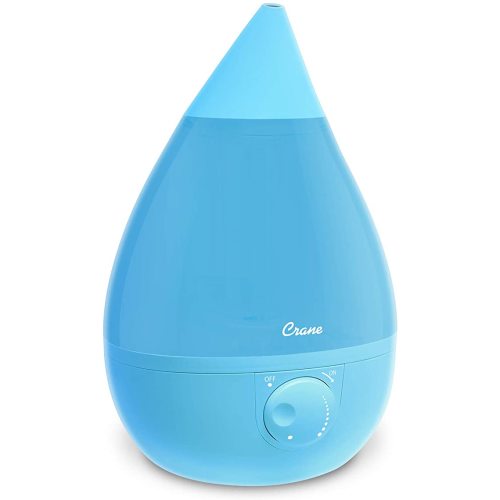 Crane Ultrasonic Cool Mist Humidifier for Bedroom, Baby Nursery, Kids Room, Plants, or Office, Large 1 Gallon Tank, Filter Optional, Clear and White