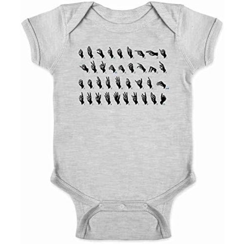 Pop Threads American Sign Language Alphabet Communication Infant Baby Boy Girl Bodysuit