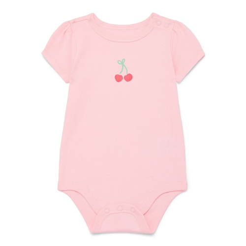 Wonder Nation Baby Girl Short Sleeve Bodysuit, Sizes 0-24 Months