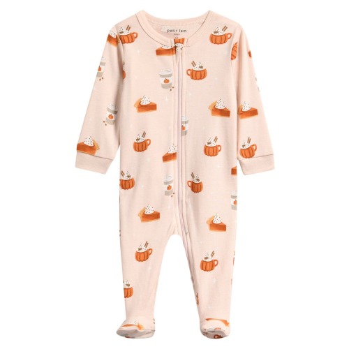 Print Cotton Zip Footie