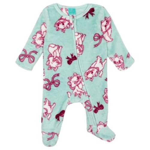 Disney Classics Baby Girls' Zip-Up Footed Coverall Allover Print Mint Green Marie 0-3 Months