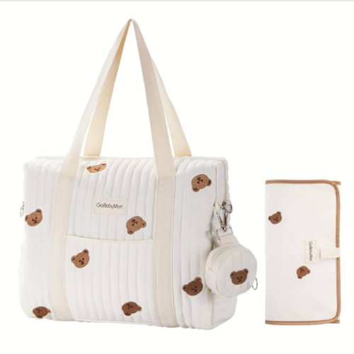 Large Diaper Bag Tote, Maternity Travel diaper tote, Multifunction baby bag, Baby Nappy Bags, Messenger bag (Medium - Bears)