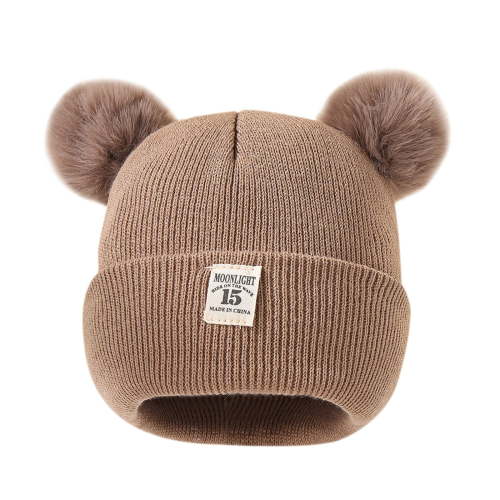 FADAACAI Newborn Hats,Kids Winter Pompom Hat Knitted Ski Hat Double Pom Cap for Girls Boys,Beanies for Babies,Baby Hats 0-6 Months Clearance！