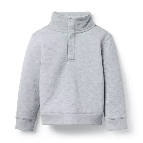 Boy Classic Grey Heather The Quilted Sweatshirt by Janie and Jack
