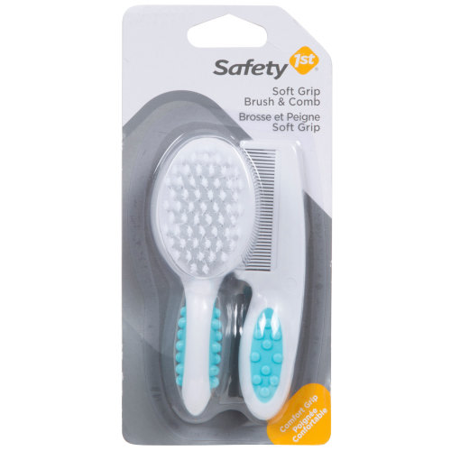 Safety 1st Soft Grip Brush & Comb - Artic Blue