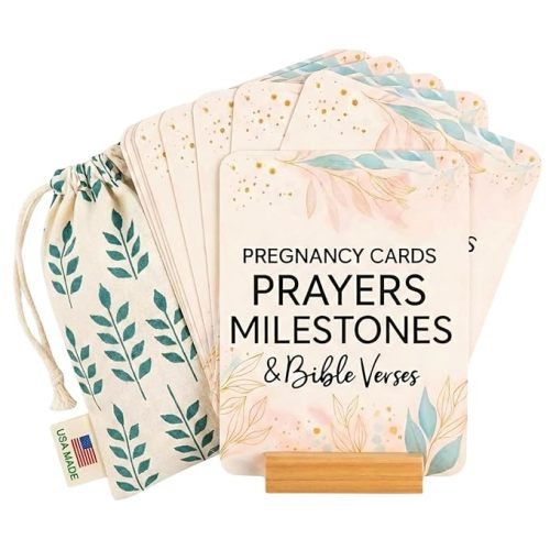 Pregnancy Prayer Cards — Essential Gift Set for First Time Moms, Healthy Pregnancy, Prayer Cards for Pregnant Women, Mama to Be, Expecting Parents Unique Gifts, Early Pregnancy Reveal
