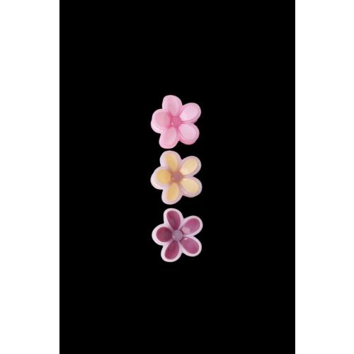 PACK OF THREE FLOWER HAIR CLIPS