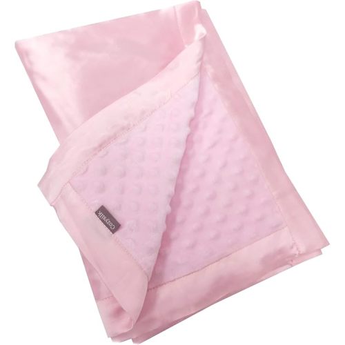 Baby Soft Silk Blanket - 100% Mulberry Silk On One Layer with Minky Plush Dot Blanket Backing - Reversible Double Layer, Gift for Girls/Boys Best for Summer (28 x 40 inch, Light Pink)