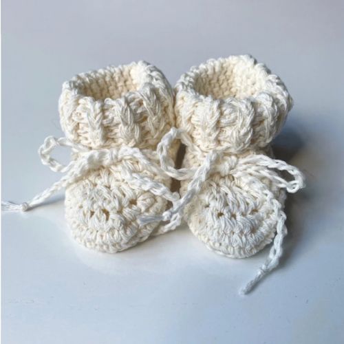 Cotton Tie Baby Booties