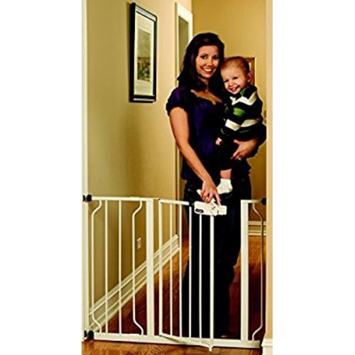 Regalo Easy Step Walk Thru Gate, White, Fits Spaces between 29" and 39" Wide