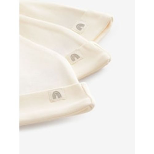 Buy Cream 100% Cotton Tie Top Baby Hats 3 Pack (0-12mths) from Next USA
