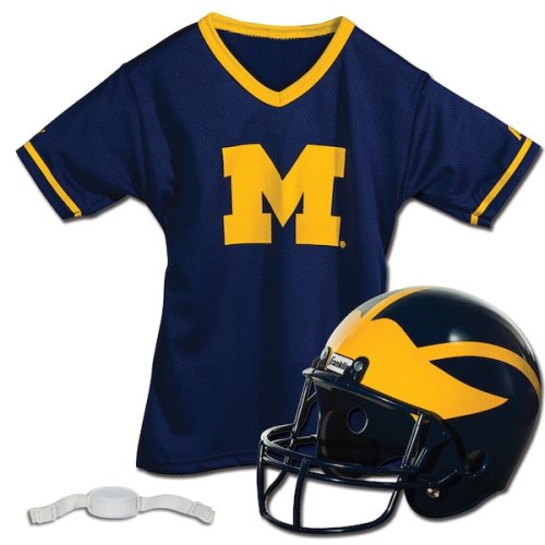 Michigan Wolverines Franklin Sports Youth Helmet and Jersey Set