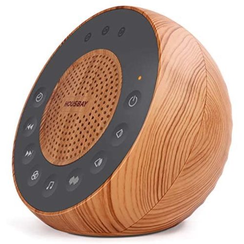 Housbay White Noise Machine with 31 Soothing Sounds, 5W Loud Stereo Sound, Auto-Off Timer, Adjustable Volume, Sleep Sound Machine for Baby, Kid, Adult -Wood Grain