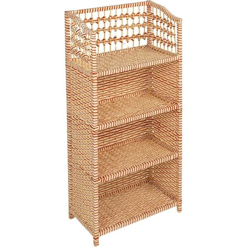 Household Essentials Woven Accent Shelf Cream and White Paper Rattan