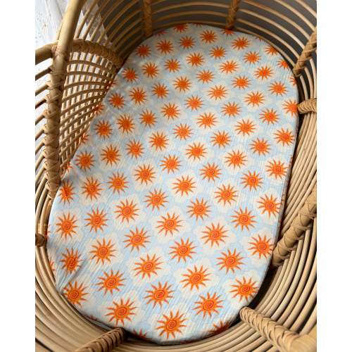 Organic Muslin Fitted Sheet - Sunny Side – AEGI BLOOM