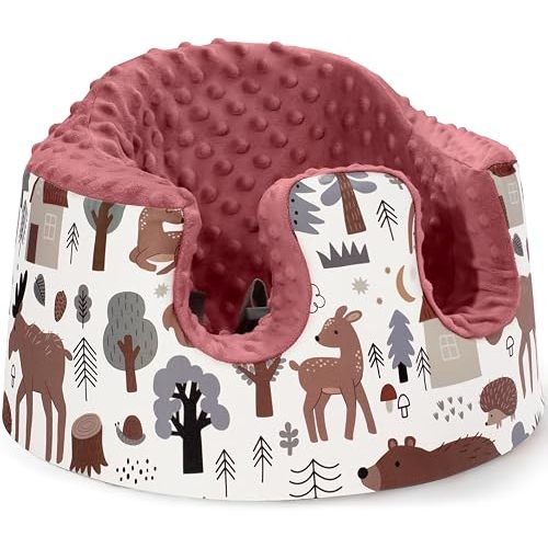 mamatepe Seat Cover Compatible with Bumbo and Nuby Seat, Booster Seats Accessories,Soft Breathable Cover for Baby Girl Boy,Cover Only，Red