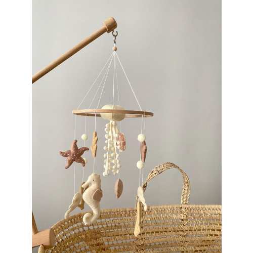 Neutral Ocean Baby Mobile: Handmade Sea Life Nursery Decor