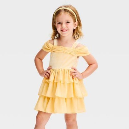 Toddler Girls' Disney Princess Belle Ballerina Cosplay Dress - Yellow 3T