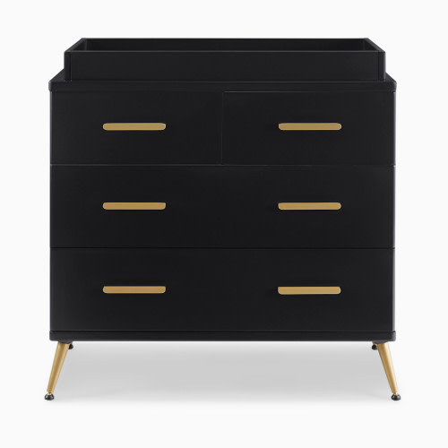 Delta Children Sloane 4 Drawer Dresser with Changing Top - Black Ebony/Bronze