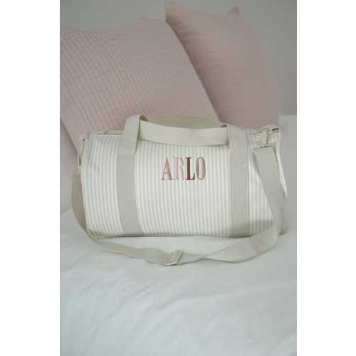 Personalised Kids Duffle Bag with Embroidered Name — Cotton Canvas Sleepover Bag | Remi
