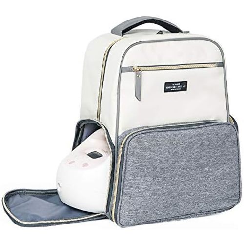 MOMIGO Breast Pump Backpack Diaper Bag - Multi-Function Mommy Outdoor Working Backpack with Insulation Pocket