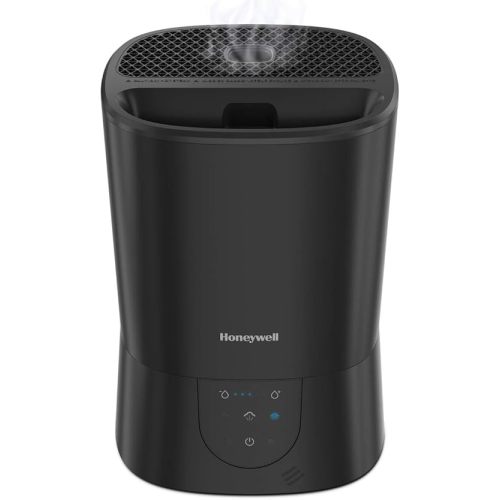 Honeywell Easy-to-Care Filter Free Warm Mist Humidifier, Medium Rooms, 1.5 Gallon Tank – Humidistat for Bedroom, Home or Office Black