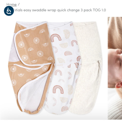 aden + anais keep rising essentials easy swaddle wrap quick change 3 pack TOG 1.0