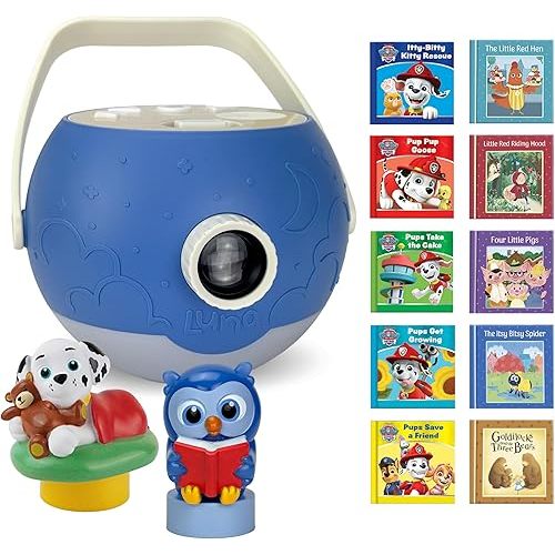 Kids Book Projector – 5 PAW Patrol & 5 Classic Read-Aloud Stories, 10 Songs & Night Light & Soothing Dream Music | Children Ages 3+ Storytime Projector | Toys, Owl & PAW Patrol Marshall