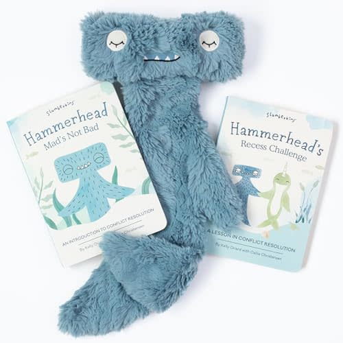 Slumberkins Hammerhead Snuggler & 2 Board Books Complete Set Bundle | Promotes Conflict Resolution, Social Skills & Responsibility | SEL Development (Hammerhead Snuggler Plush + 2 Board Books)
