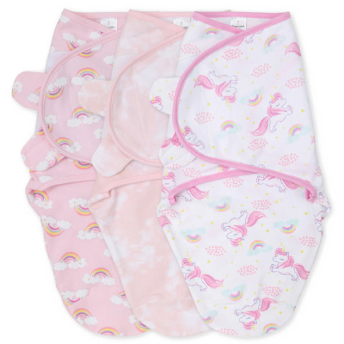 Rainbow Unicorn Swaddles, 3-Pack Set