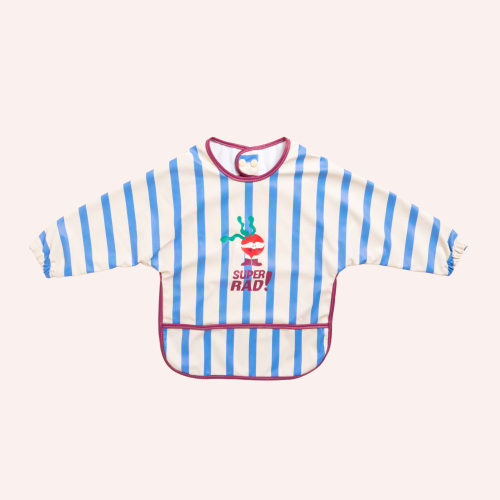 All-Covered Smock Bib - Super Rad Blue