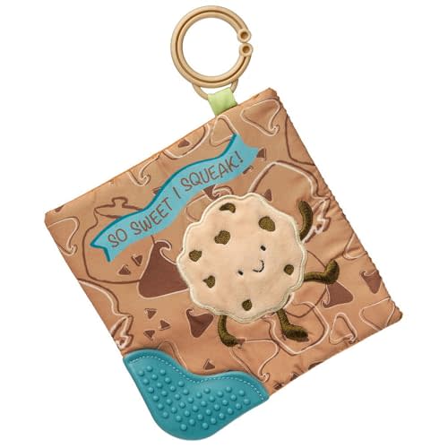 Mary Meyer Sweet Soothie Crinkle Teether Toy with Baby Paper and Squeaker, 6 x 6-Inches, Chippy Cookie