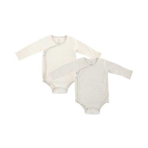 Organic Cotton Basics Ribbed Kimono Long Sleeve Onesie (2 Pack) | Nest Designs